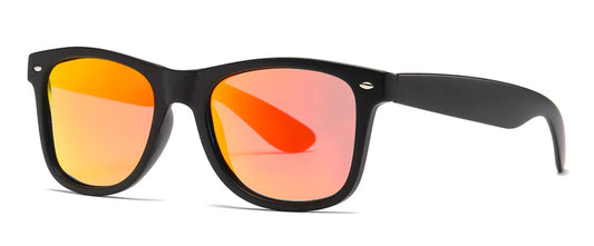 7112 ST RVC - Gafas de sol de plástico con bisagras de resorte y lentes de espejo de color