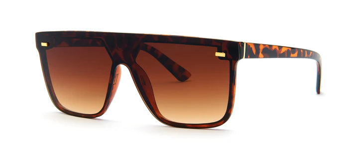 8959 Gafas de sol de plástico de una sola pieza con parte superior plana