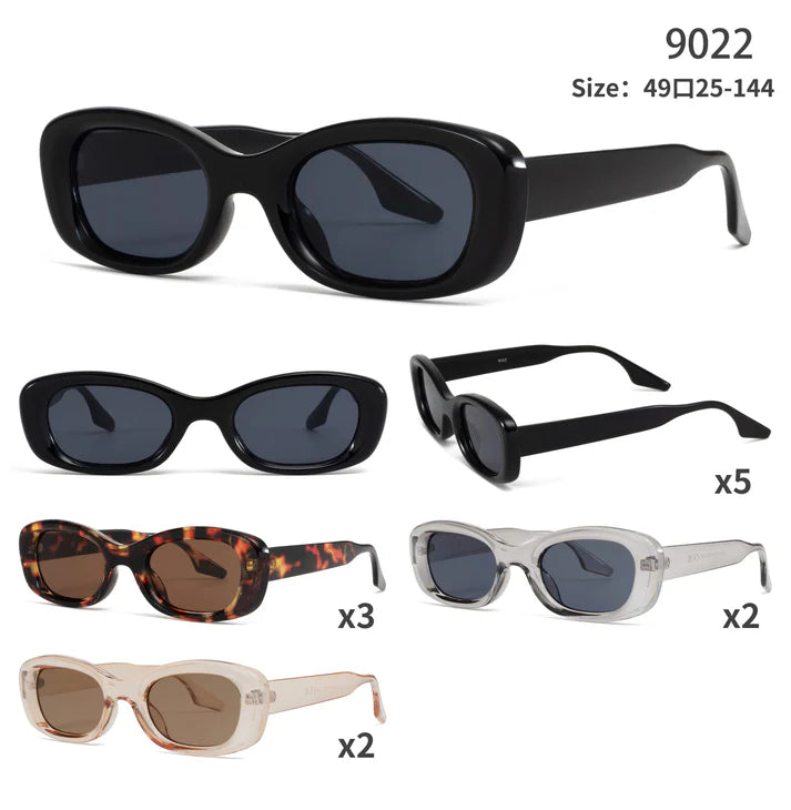 9022 Gafas de sol rectangulares de plástico