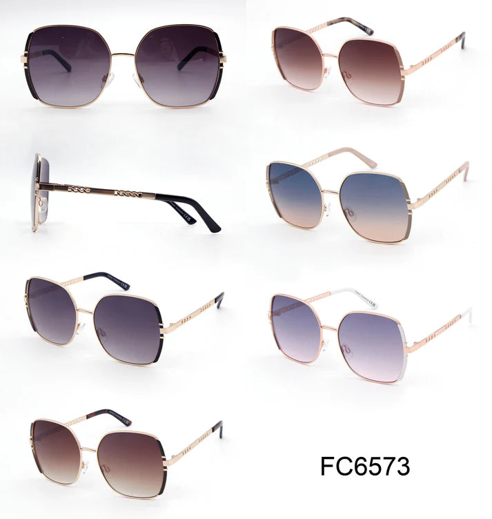 6573 Gafas de sol de moda de metal estilo mariposa