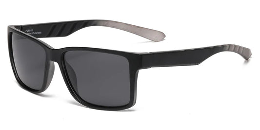 PL 6841 Gafas de sol deportivas rectangulares polarizadas para hombre de plástico con lente espejo de color