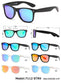 7112 ST RVC - Gafas de sol de plástico con bisagras de resorte y lentes de espejo de color